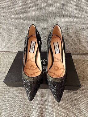 *BRAND NEW* Lucy Choi London Black Glitter Heels - US 7.5